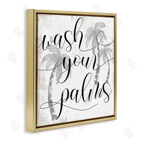 Stupell Industries Stupell Studio | Wash Your Palms Phrase Distressed Tropical Pun