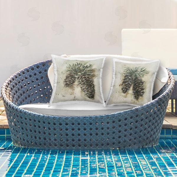 Stupell Industries Stupell Studio | Watercolor Drawing Pine Cones Printed Throw Pillow Set