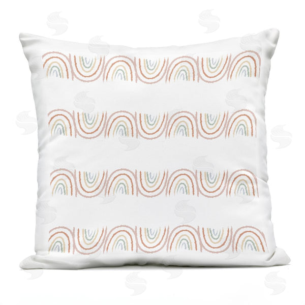 Stupell Industries Stupell Studio | Wavy Whimsical Rainbow Printed Throw Pillow