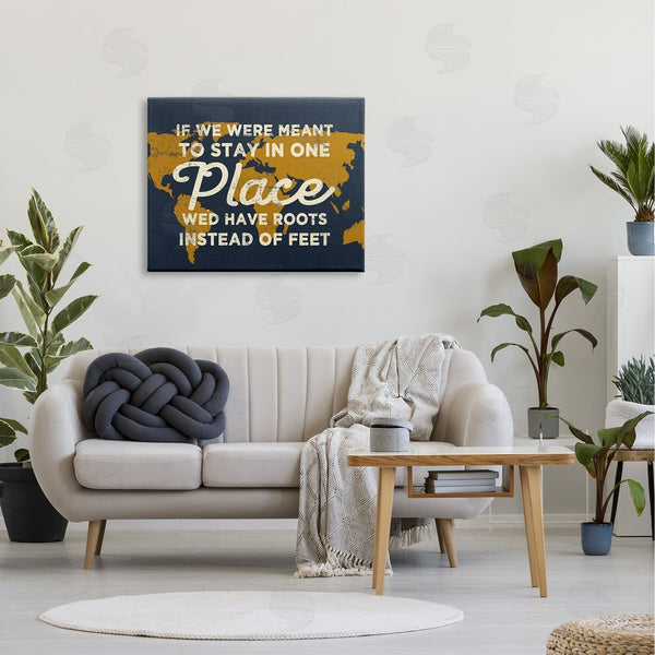 Stupell Industries Stupell Studio | We'd Have Roots Encouraging Travel World Map Sign Wall Art