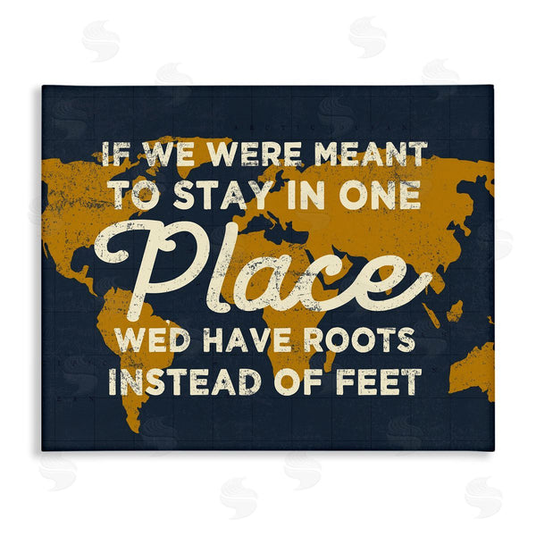 stupell industries Stupell Studio | We'd Have Roots Encouraging Travel World Map Sign Wall Art