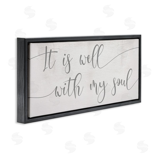 Stupell Industries Stupell Studio | Well With My Soul Quote Soft Grey Script