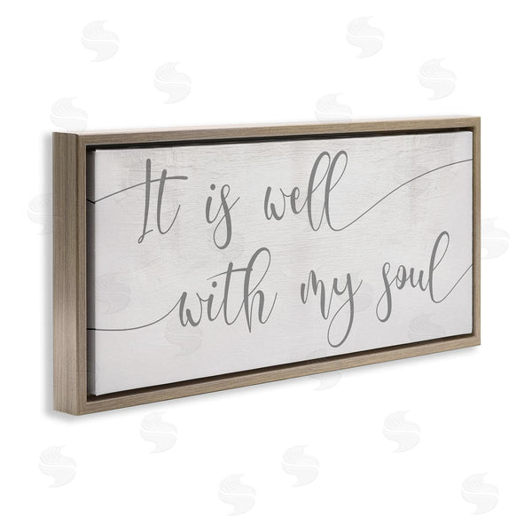 Stupell Industries Stupell Studio | Well With My Soul Quote Soft Grey Script