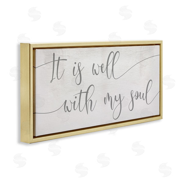 Stupell Industries Stupell Studio | Well With My Soul Quote Soft Grey Script