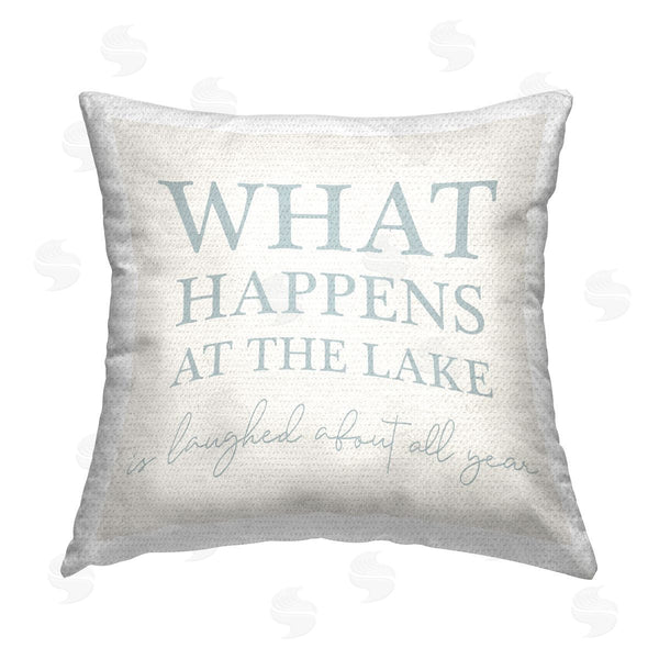 Stupell Industries Stupell Studio | What Happens At Lake Phrase Printed Throw Pillow