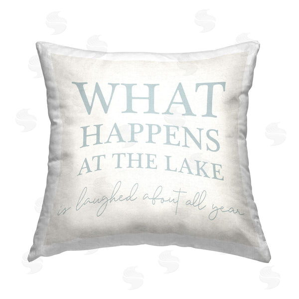 stupell industries Stupell Studio | What Happens At Lake Phrase Printed Throw Pillow