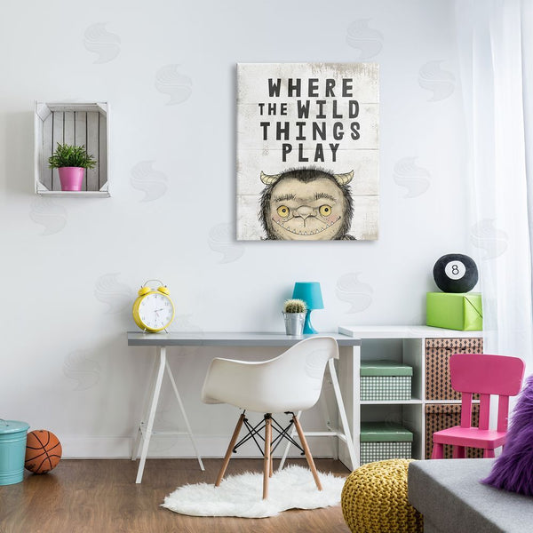 Stupell Industries Stupell Studio | Where Wild Things Play Phrase Mystical Forest Monster Wall Art