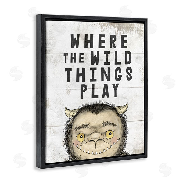 Stupell Industries Stupell Studio | Where Wild Things Play Phrase Mystical Forest Monster Wall Art