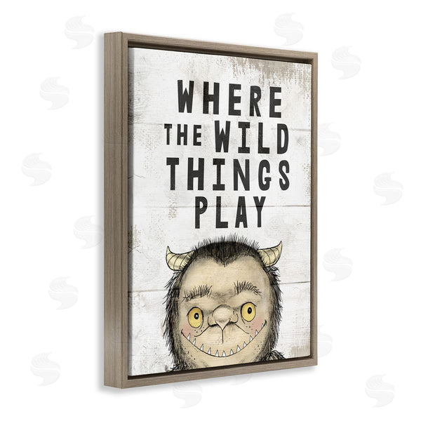 Stupell Industries Stupell Studio | Where Wild Things Play Phrase Mystical Forest Monster Wall Art