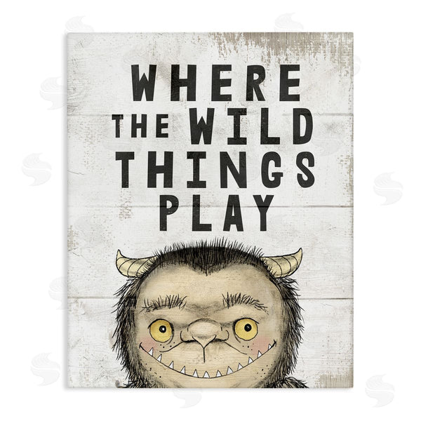 stupell industries Stupell Studio | Where Wild Things Play Phrase Mystical Forest Monster Wall Art