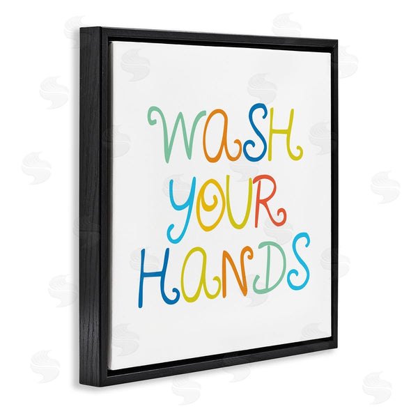 Stupell Industries Stupell Studio | Whimsical Kids Bathroom Phrase Wash Your Hands Rules Wall Art