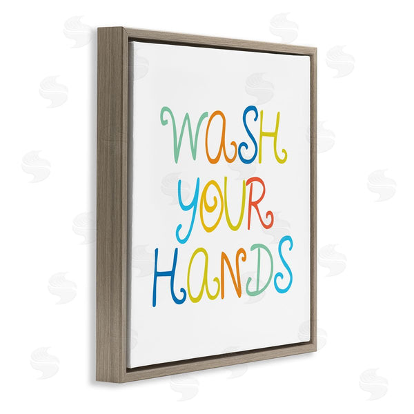Stupell Industries Stupell Studio | Whimsical Kids Bathroom Phrase Wash Your Hands Rules Wall Art