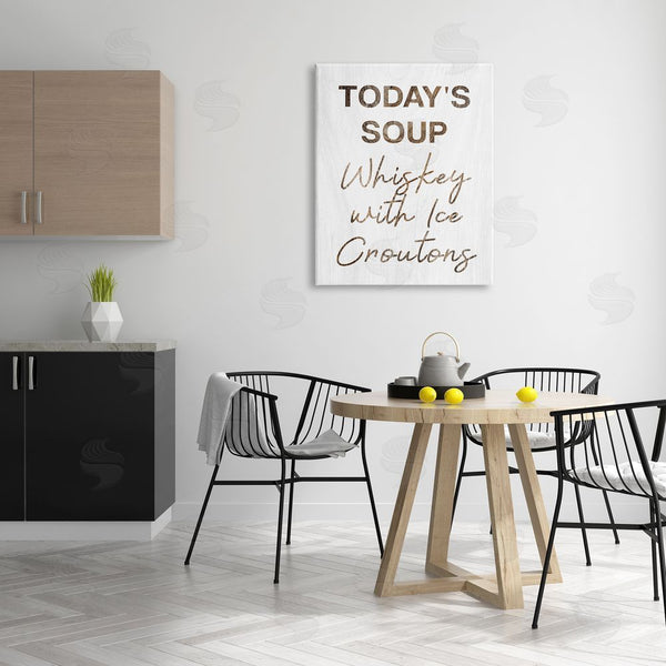 Stupell Industries Stupell Studio | Whiskey & Ice Croutons Witty Kitchen Cocktail Phrase Wall Art