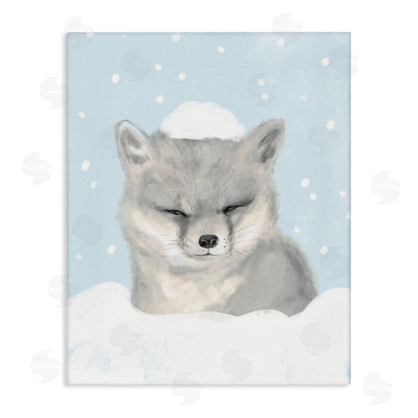 stupell industries Stupell Studio | Winter Fox Falling Snow Adorable Forest Animal Wall Art