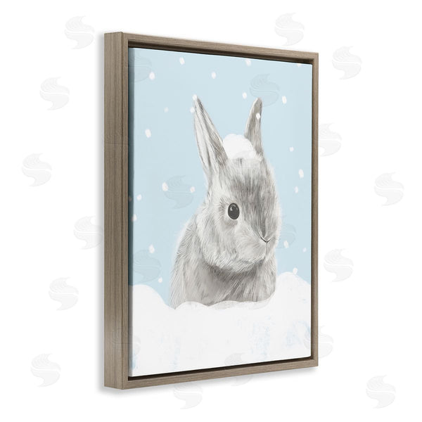 Stupell Industries Stupell Studio | Winter Rabbit In Snow Pile Forest Animal Wall Art