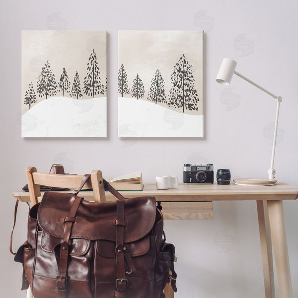 Stupell Industries Stupell Studio | Winter Trees Abstract Snowy Landscape Wall Art