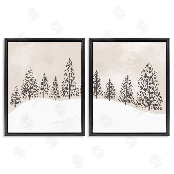 Stupell Industries Stupell Studio | Winter Trees Abstract Snowy Landscape Wall Art