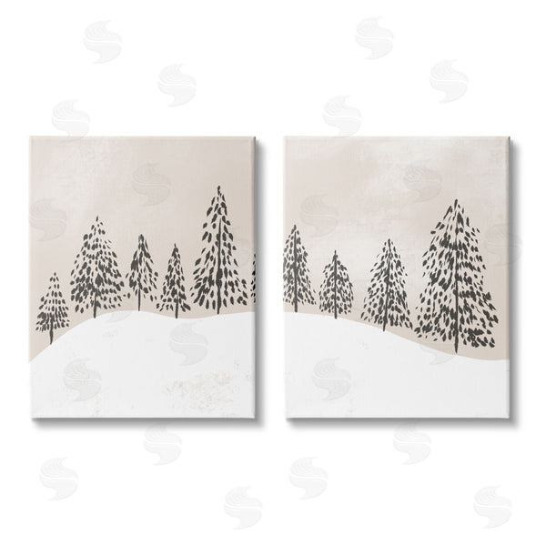 stupell industries Stupell Studio | Winter Trees Abstract Snowy Landscape Wall Art