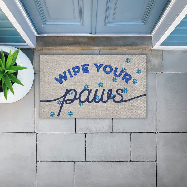 Stupell Industries Stupell Studio | Wipe Your Paws Greeting Faux Sisal Door Mat