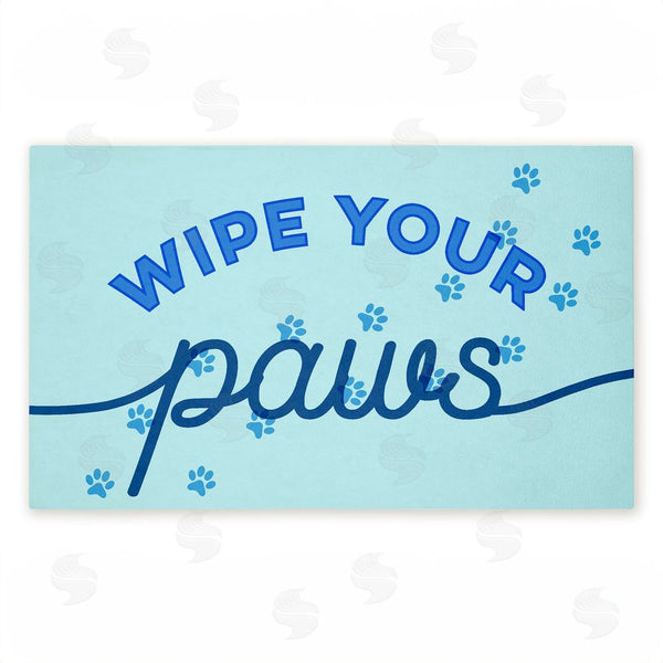 stupell industries Stupell Studio | Wipe Your Paws on Blue Non-Woven Door Mat