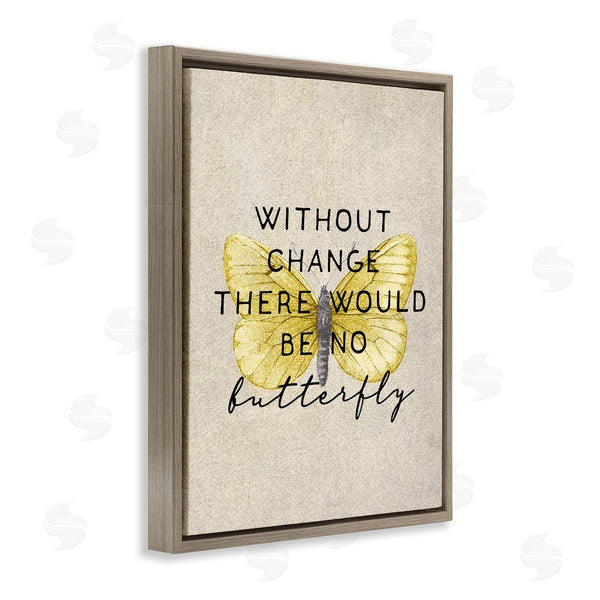Stupell Industries Stupell Studio | Without Change There'd Be No Butterfly Quote Vintage Wings Wall Art