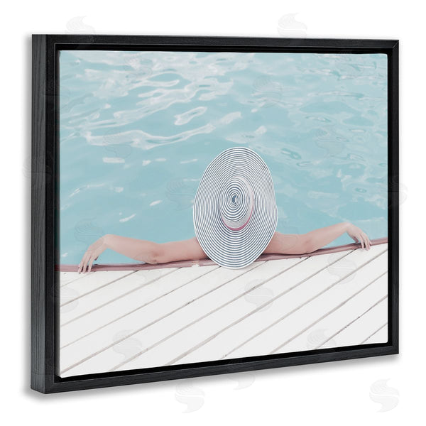 Stupell Industries Stupell Studio | Woman Relaxing Poolside Summer Hat