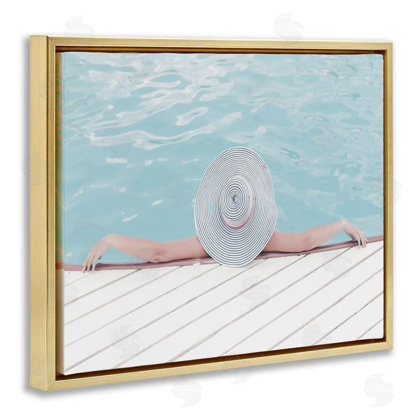 Stupell Industries Stupell Studio | Woman Relaxing Poolside Summer Hat