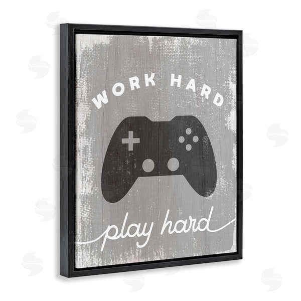 Stupell Industries Stupell Studio | Work Hard Play Hard Vintage Distressed Game Controller Wall Art