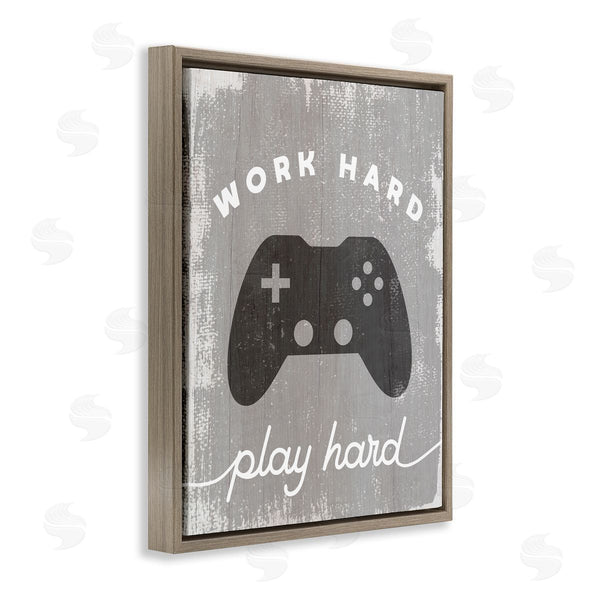 Stupell Industries Stupell Studio | Work Hard Play Hard Vintage Distressed Game Controller Wall Art