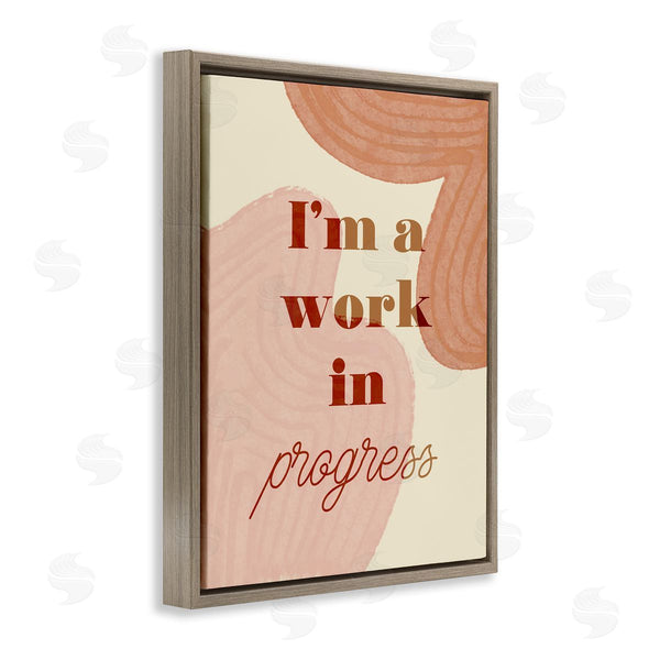 Stupell Industries Stupell Studio | Work In Progress Phrase Abstract Warm Shapes