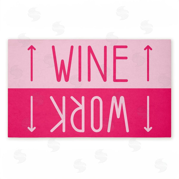 stupell industries Stupell Studio | Work & Wine Pink Non-Woven Door Mat