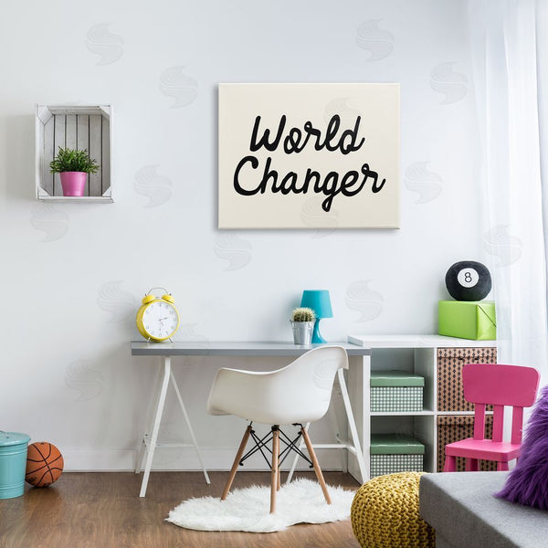 Stupell Industries Stupell Studio | World Changer Casual Cursive Calligraphy Words Sign Wall Art