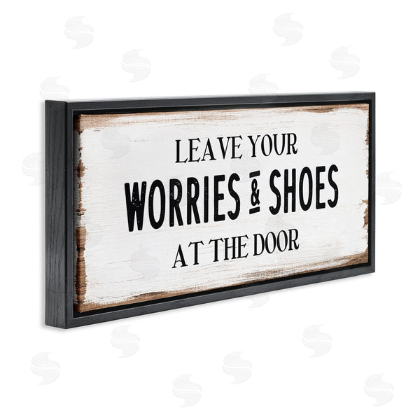 Stupell Industries Stupell Studio | Worries & Shoes At Door Phrase Wall Art