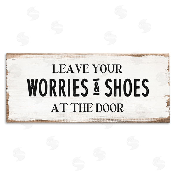 stupell industries Stupell Studio | Worries & Shoes At Door Phrase Wall Art