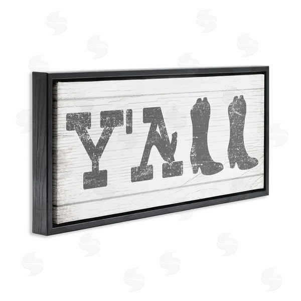Stupell Industries Stupell Studio | Y'all Phrase Rural Cowboy Boot Typography Wall Art
