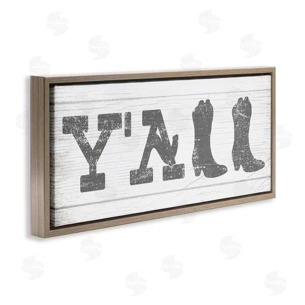 Stupell Industries Stupell Studio | Y'all Phrase Rural Cowboy Boot Typography Wall Art