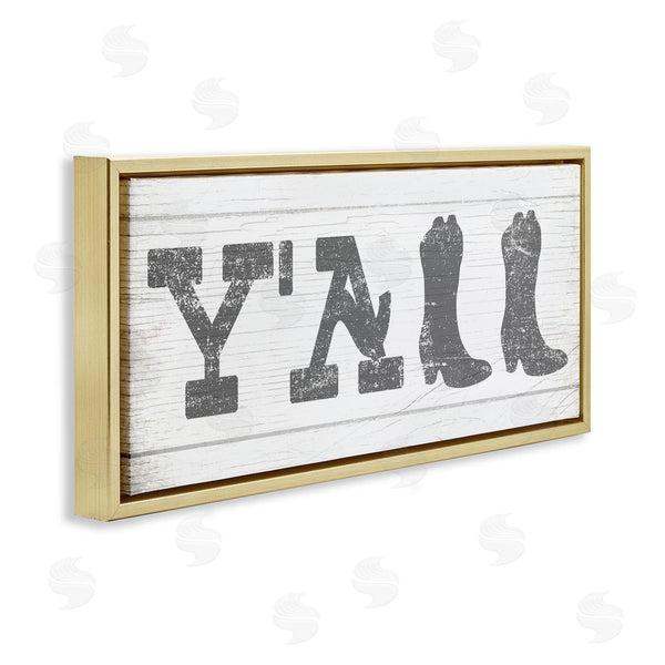 Stupell Industries Stupell Studio | Y'all Phrase Rural Cowboy Boot Typography Wall Art