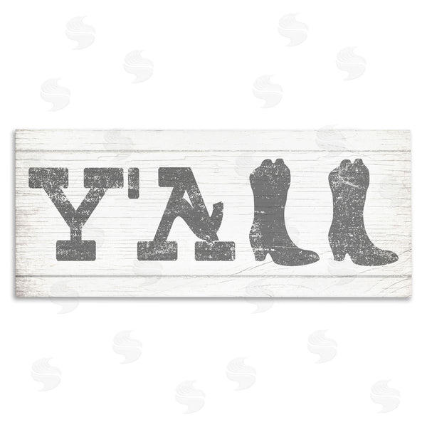 stupell industries Stupell Studio | Y'all Phrase Rural Cowboy Boot Typography Wall Art