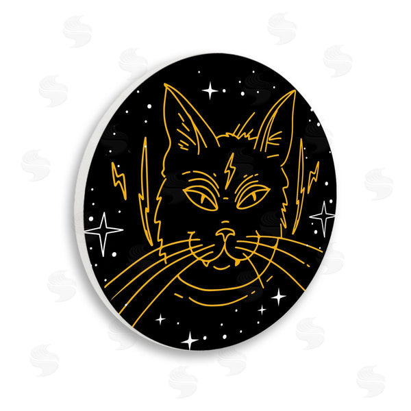 stupell industries Stupell Studio | Yellow Outline Lightning Bolt Cat Wall Art