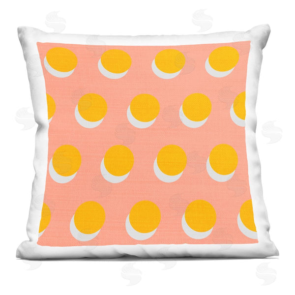 stupell industries Stupell Studio | Yellow Over Pink Polka Dot Circles Printed Throw Pillow