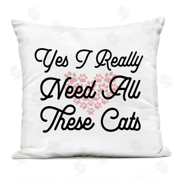 Stupell Industries Stupell Studio | Yes I Need These Cats Paw Shapes Printed Throw Pillow
