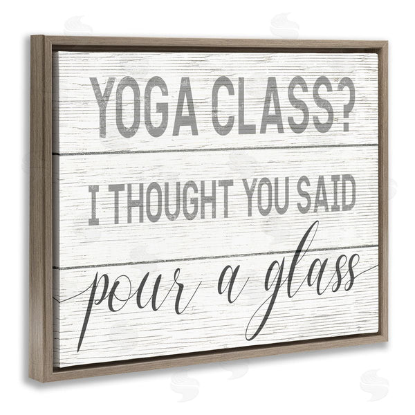 Stupell Industries Stupell Studio | Yoga Class Or Pour A Glass Wall Art