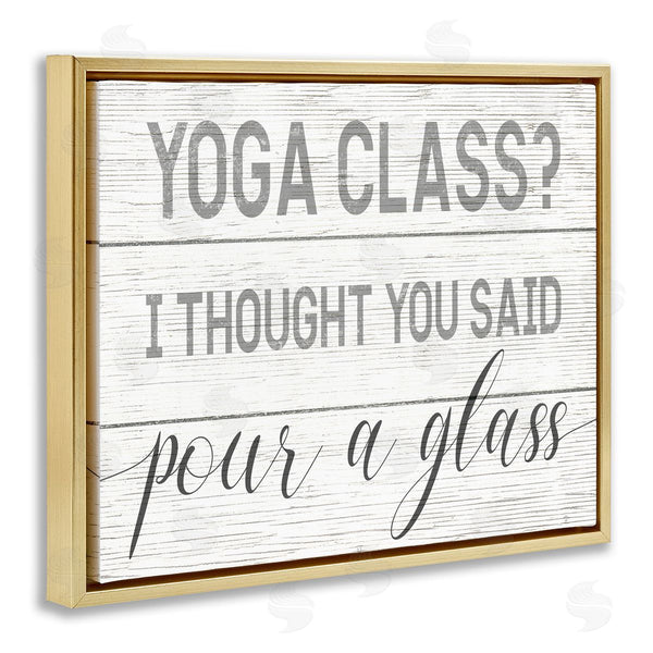 Stupell Industries Stupell Studio | Yoga Class Or Pour A Glass Wall Art