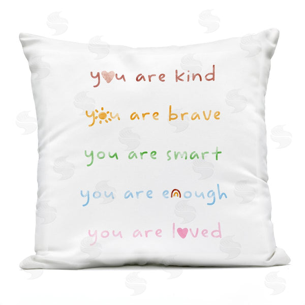 Stupell Industries Stupell Studio | You Are Loved Inspirational Rainbow List Phrase Printed Throw Pillow