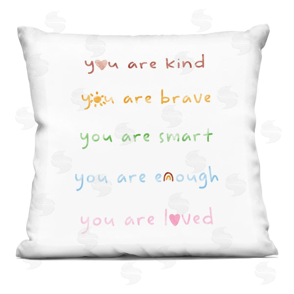 stupell industries Stupell Studio | You Are Loved Inspirational Rainbow List Phrase Printed Throw Pillow
