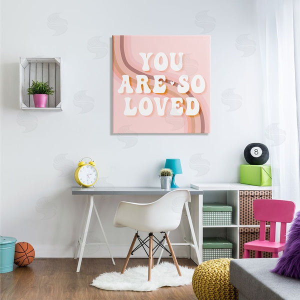 Stupell Industries Stupell Studio | You Are So Loved Phrase Retro Curved Rainbow Wall Art