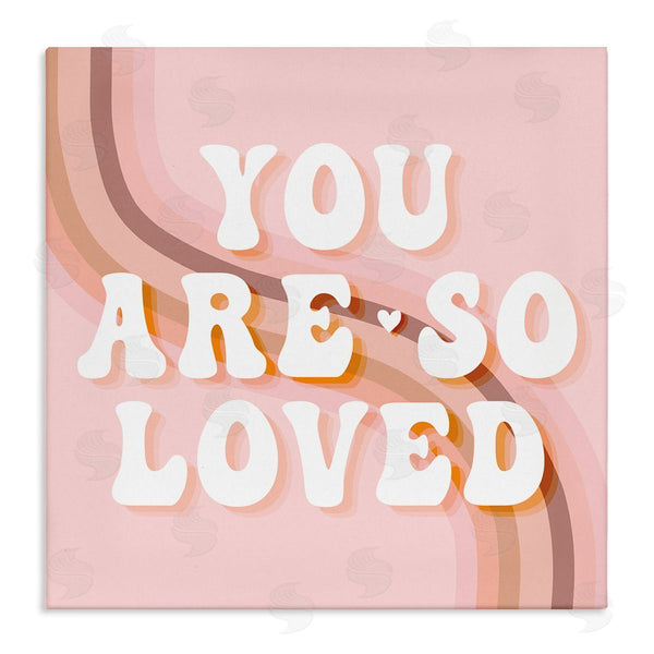 stupell industries Stupell Studio | You Are So Loved Phrase Retro Curved Rainbow Wall Art