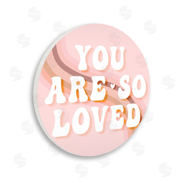 stupell industries Stupell Studio | You Are So Loved Phrase Retro Curved Rainbow Wall Art