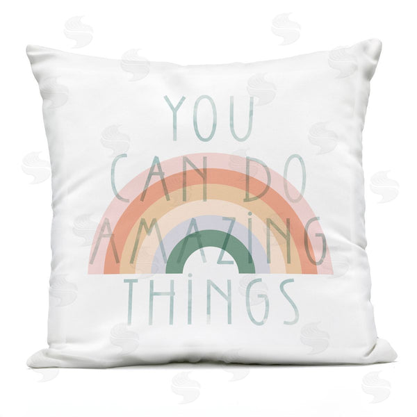 Stupell Industries Stupell Studio | You Can Do Amazing Things Inspirational Rainbow Printed Throw Pillow