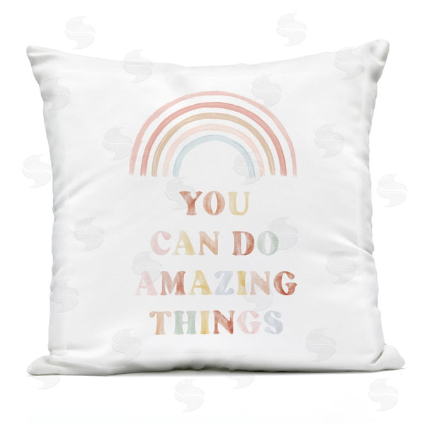 Stupell Industries Stupell Studio | You Can Do Amazing Things Pastel Rainbow Phrase Printed Throw Pillow